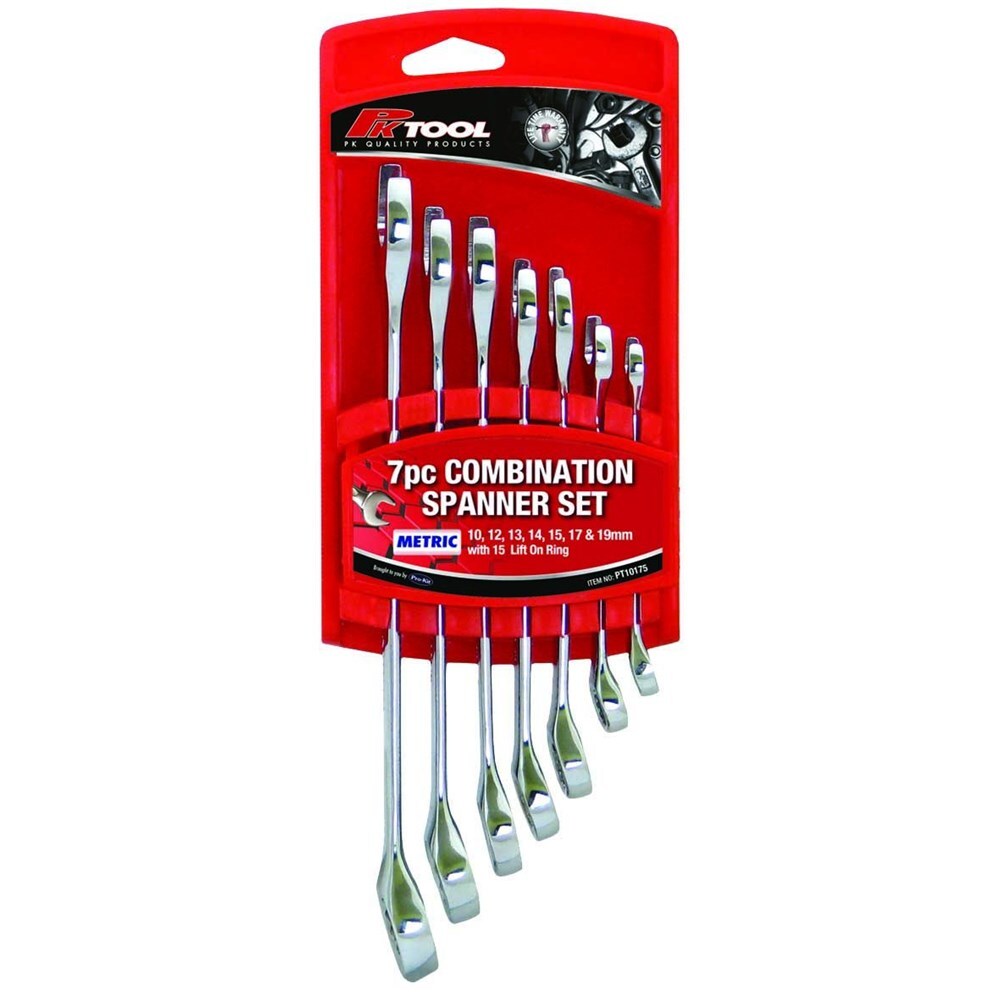 PK Tools Metric Cr-V Combination Spanner Set 7 Piece PT10175