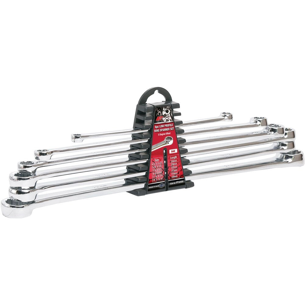 PK Tools 6 Piece Flat Box End Sae Ring Spanner Set PT10191