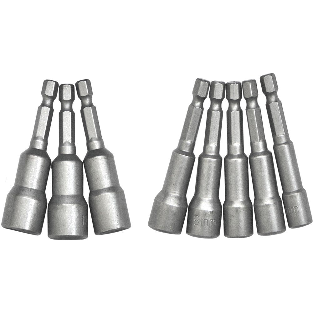 PK Tools Magnetic Socket Nut Driver Set 8 Piece 1/4” Drive PT10805