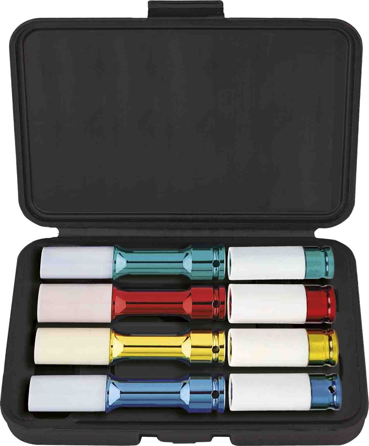 PK Tool Socket Set 8Pc 1/2" Drive Deep Impact Mag Wheel Rim Protect 85 & 150mm 17, 19, 21 & 22mm