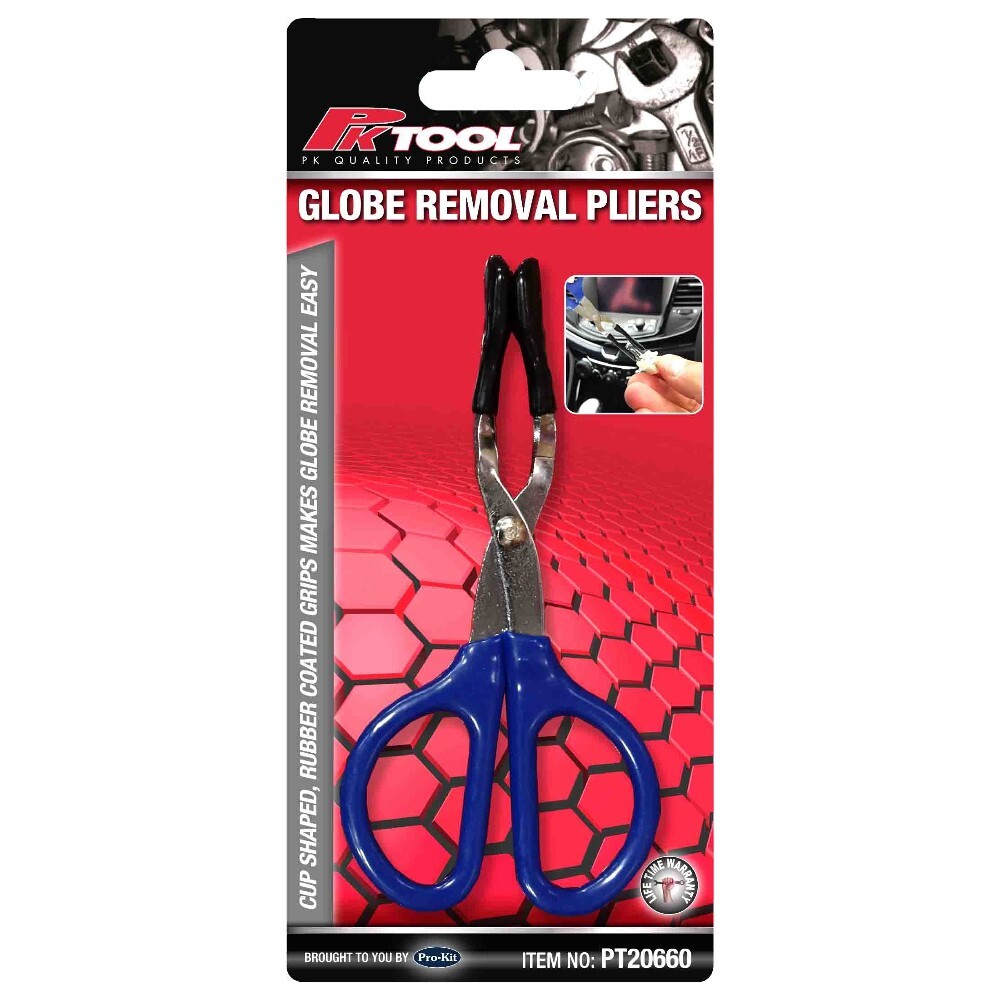 PK Tool Pliers Globe Removal Cup Shaped Rubber Coated Grips