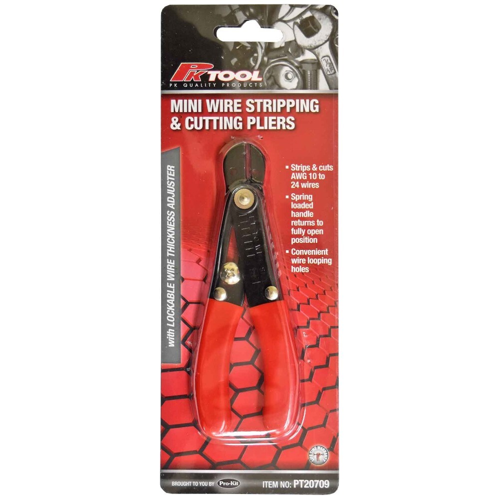 PK Tool Wire Stripping & Cutting Pliers 125mm Awg 10, 12, 14, 16, 20 & 24