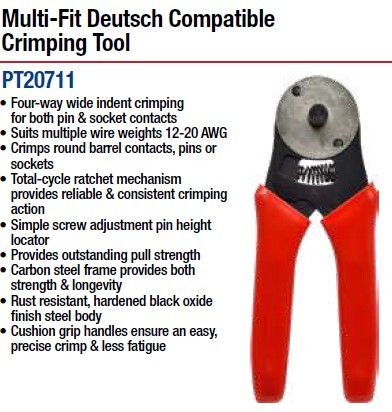 PK Tool Crimping Tool for Deutsch terminals & connectors