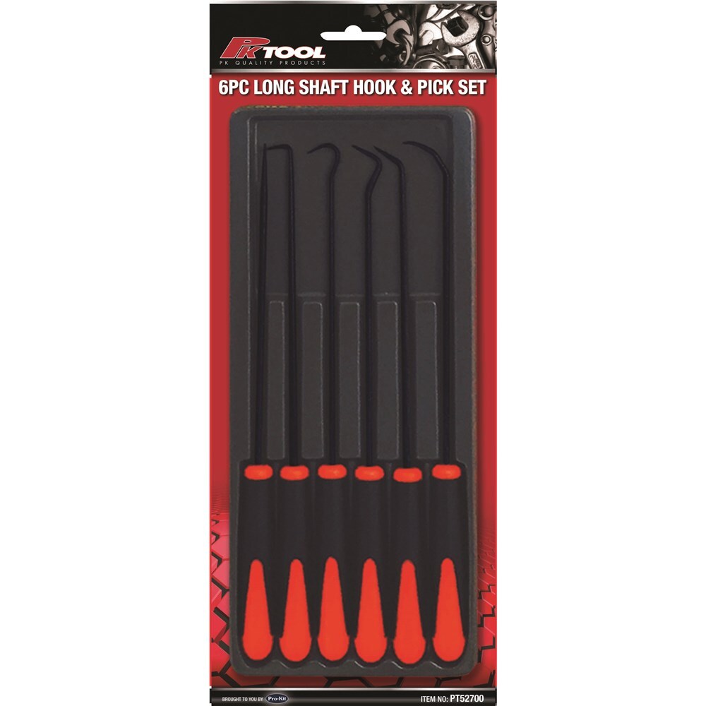 PK Tools Long Shaft Hook & Pick Set 6 Piece -220mm (81/2”) PT52700