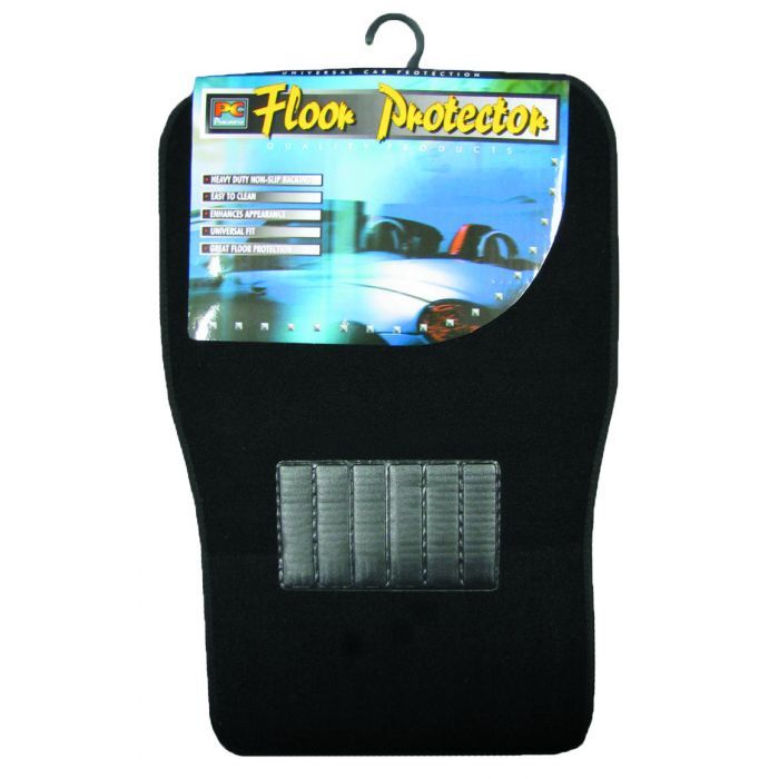 PC Covers 4 Piece Black Carpet Mat Set