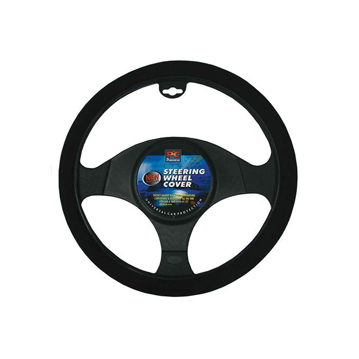 PC Covers 38cm Steering Wheel Cover Non-Slip Black