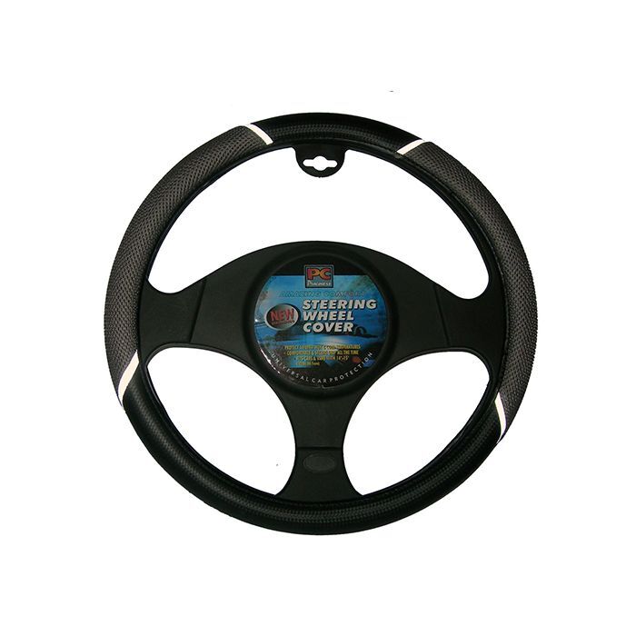 PC Covers 38cm Steering Wheel Cover Breathe Free Anti-Slip Grey