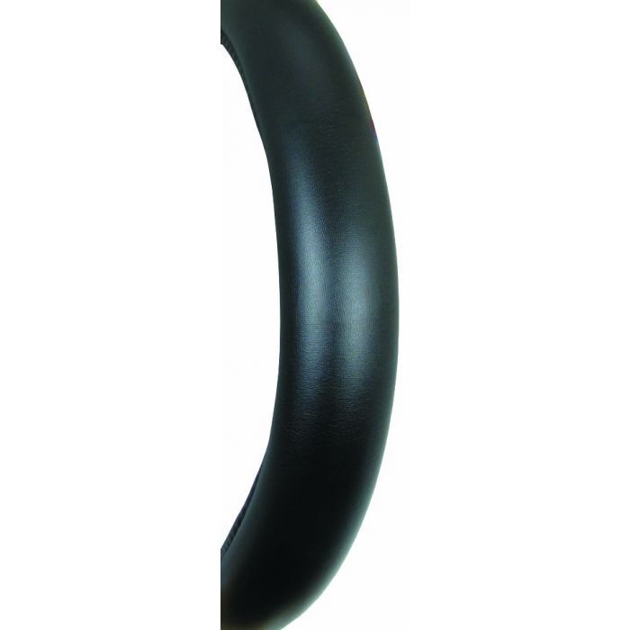 PC Covers 40 cm Smooth Leather Look Steering Wheel Cover Black