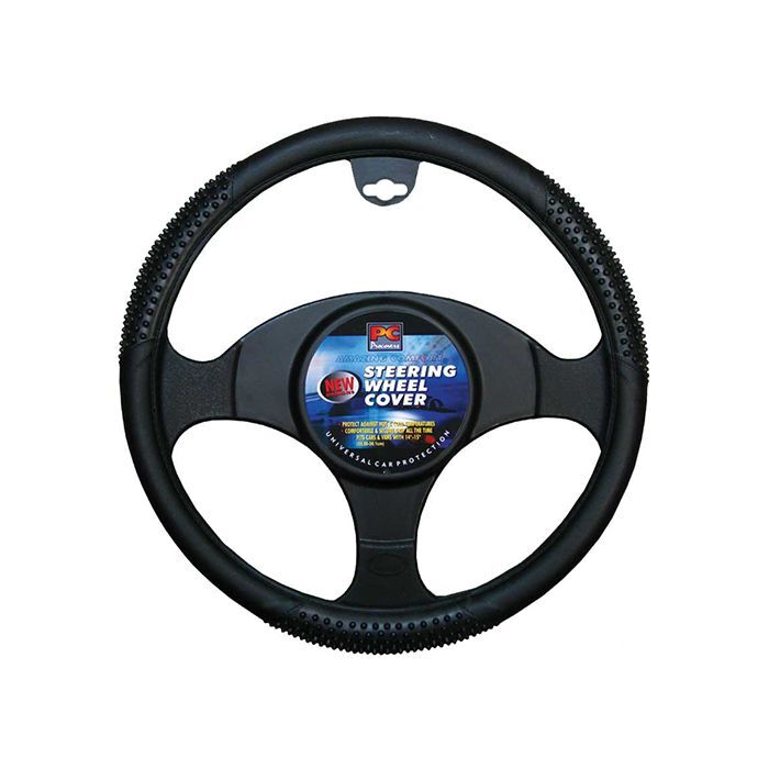 PC Covers 38cm Steering Wheel Cover Black With Massage