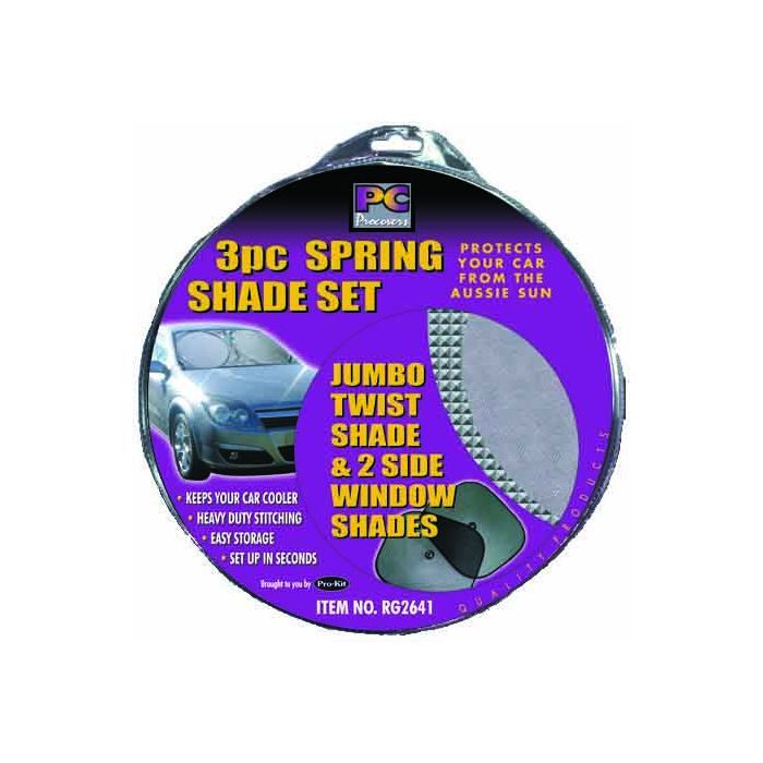 PC Covers 3Pc Twist Sun Shade Set Front, 2 Sides