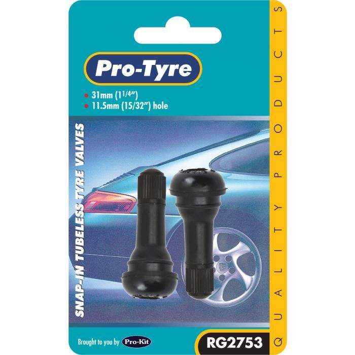 Protyre Tyre Valves 2Pc Snap-In Tubeless Suit Cars