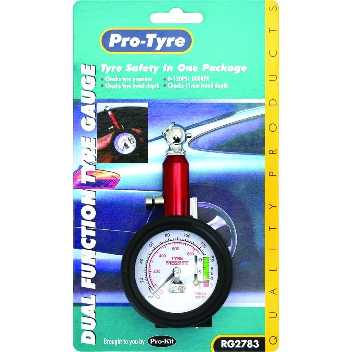 Protyre Tyre Gauge Dial Gauge With Tread Depth Guage Heavy Duty