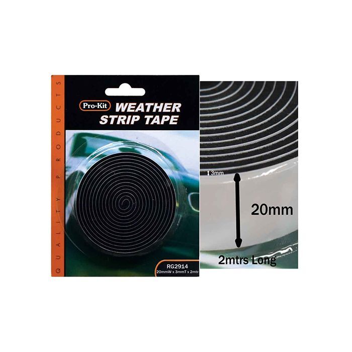 ProKit Tape Weatherstrip Foam Black 20mm x 3mm x 2M