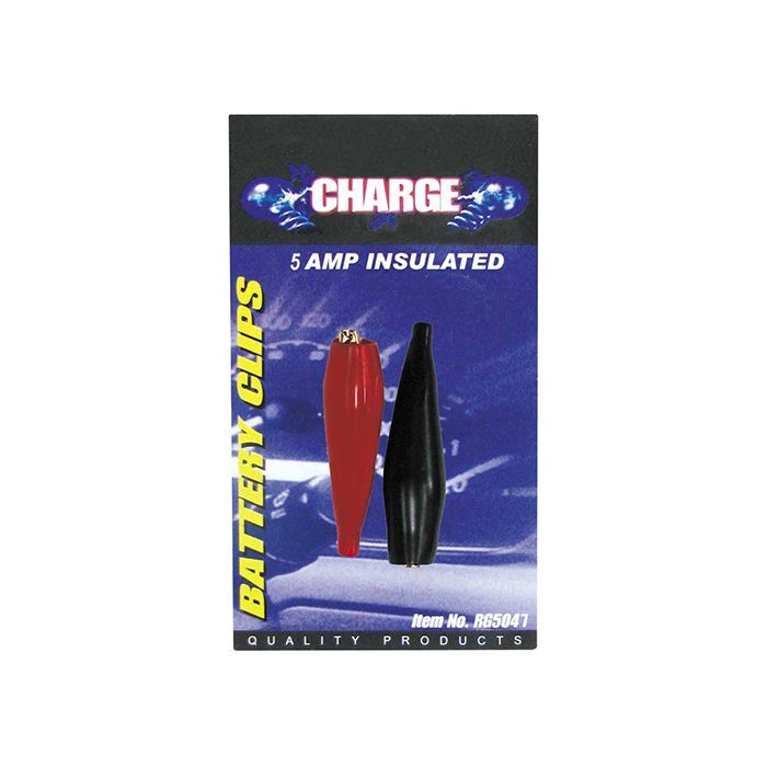 Charge Battery Clip 2Pc 5Amp Insulated