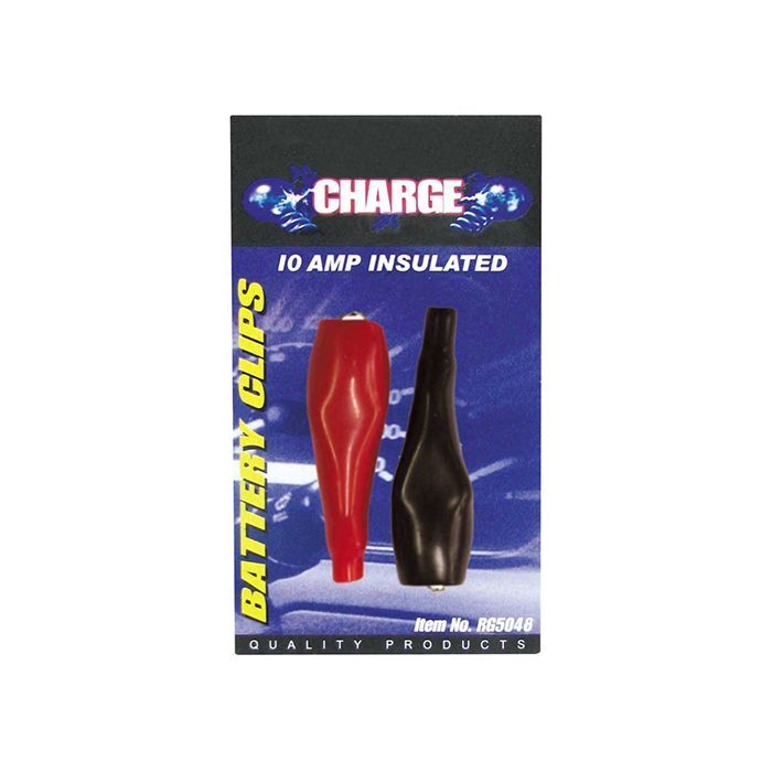 Charge Battery Clip 2Pc 10Amp Insulated
