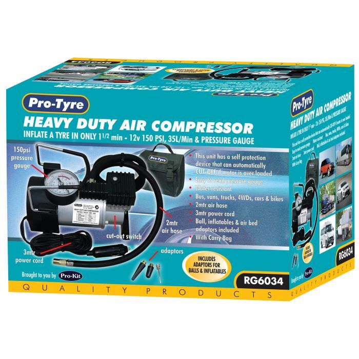 Protyre Air Compressor 12V 150Psi 30Lpm Heavy Duty