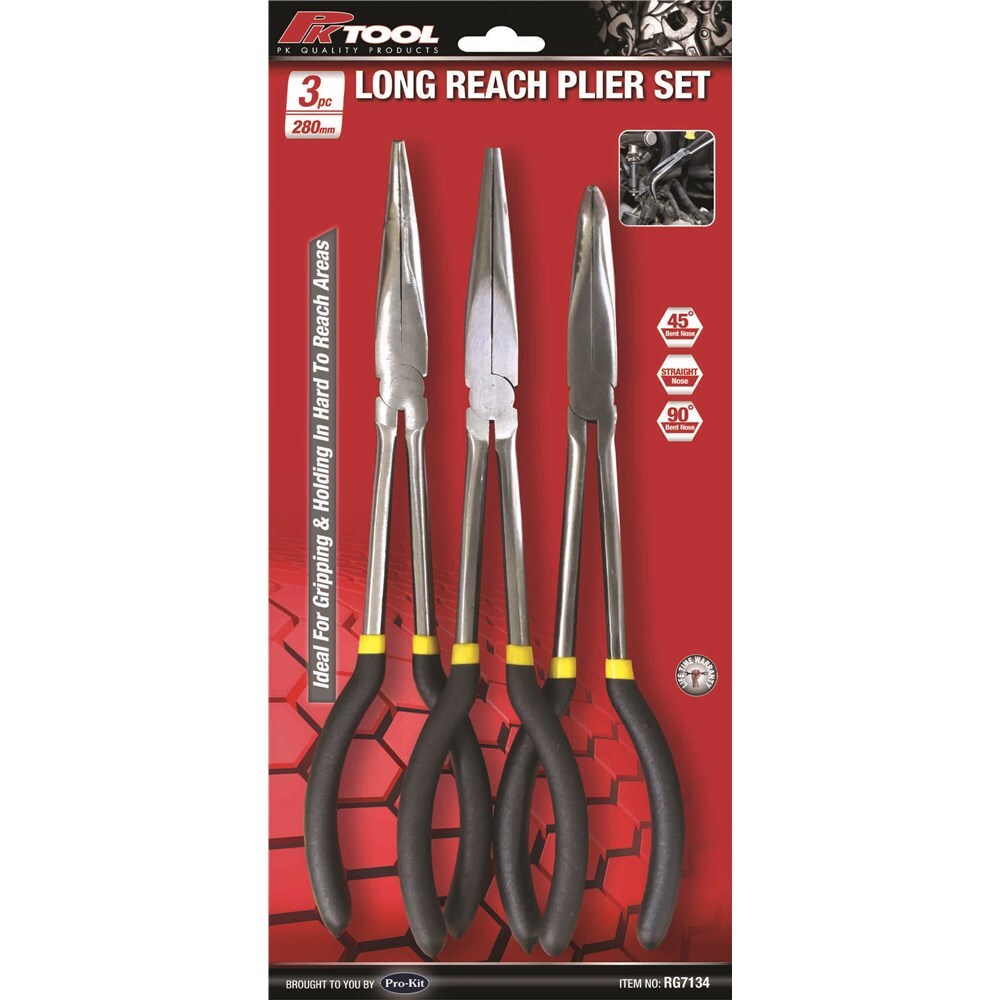 PK Tools Long Handle Plier Set 3 Piece 280mm 11” RG7134