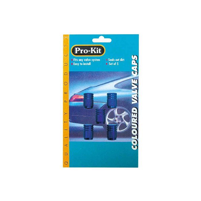 Protyre Valve Caps 5Pc Anodized Blue