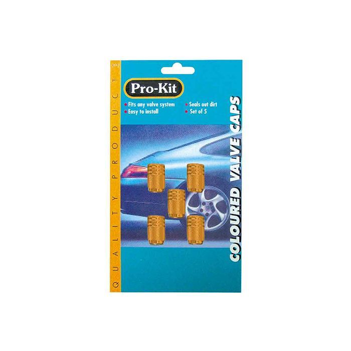 Protyre Valve Caps 5Pc Anodized Gold