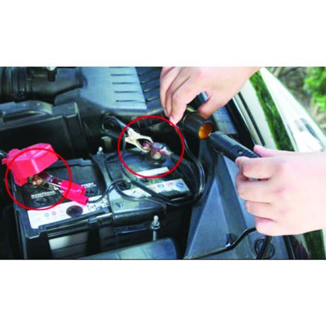 Charge Battery Lighter Accessory Socket With Battery Clamps 12/24V