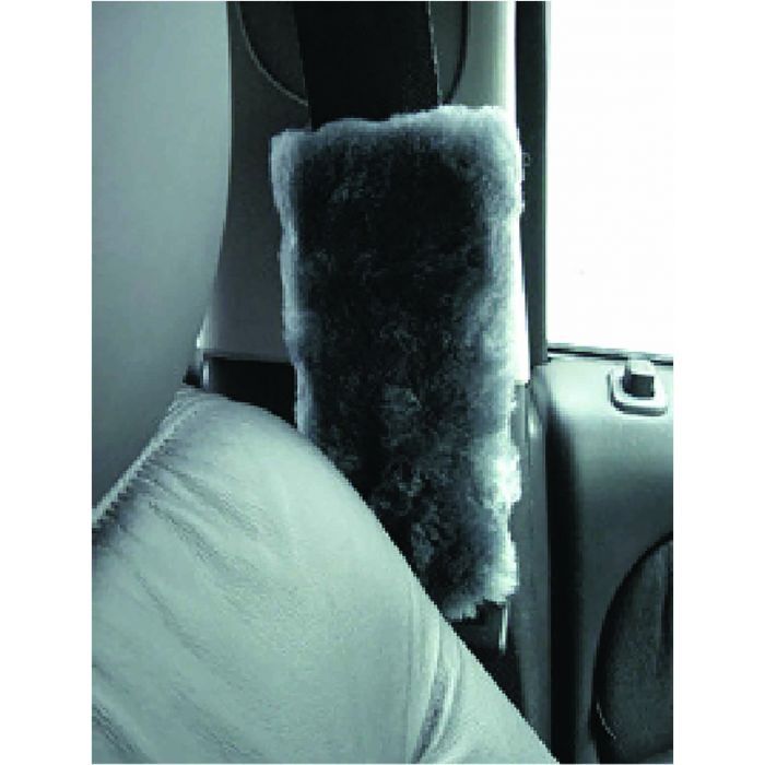 PC Covers Seat Belt Buddies Charcoal Sheep Skin
