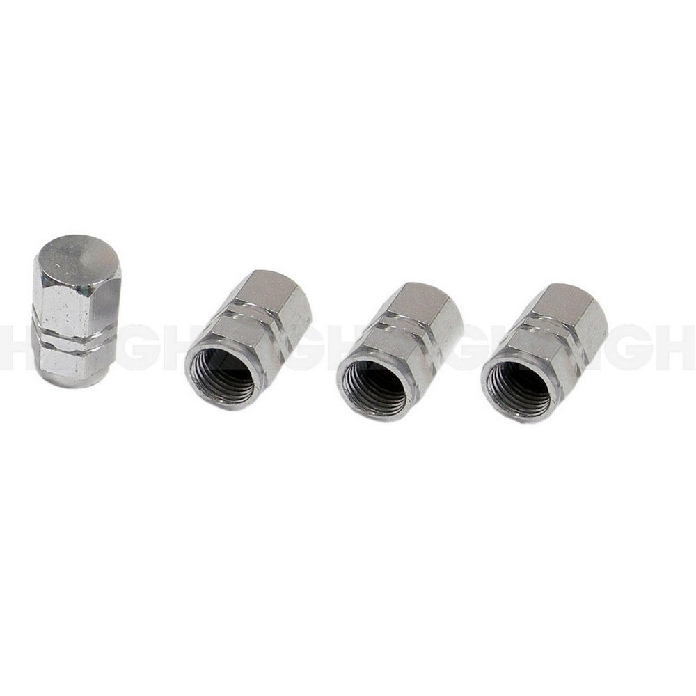 Tyre Valve Caps Alloy 4Pc Silver