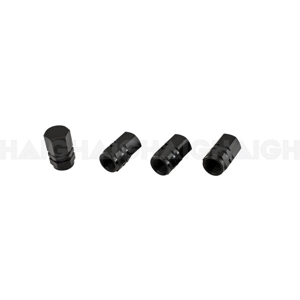 Tyre Valve Caps Alloy 4Pc Black