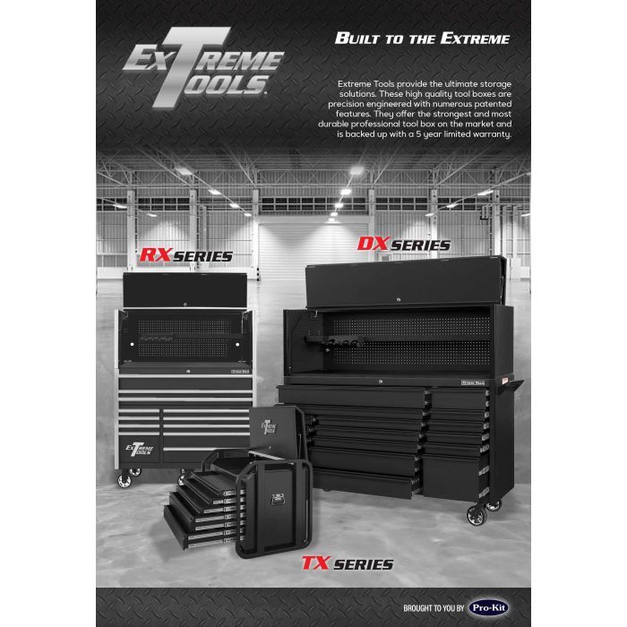 ProKit Tx Series 92cm (36") Black Deluxe 5 Drawer Road Box