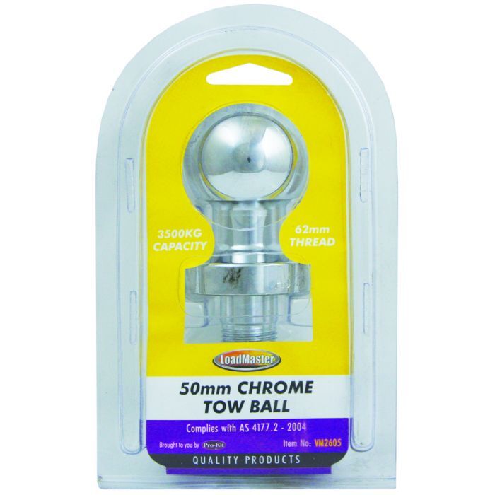 Loadmaster Tow Ball Chrome 50mm With 62mm Thread