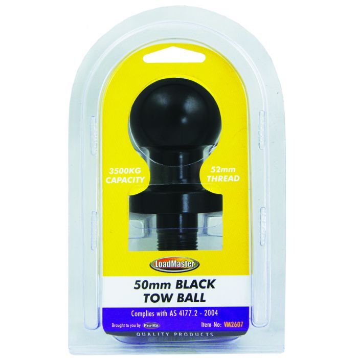 Loadmaster Tow Ball Black 50mm With 52mm Thread