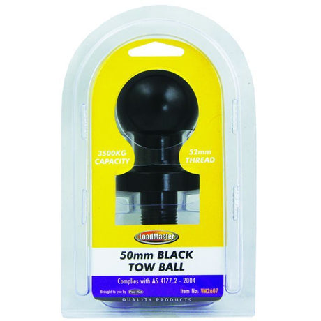 Loadmaster Tow Ball Black 50mm With 52mm Thread