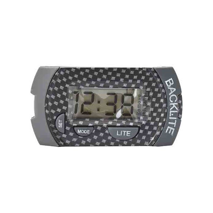 ProKit Car Clock With Green Led Calendar Carbon Finish