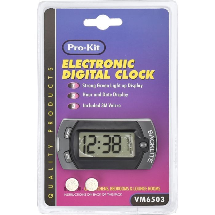 ProKit Car Clock With Green Led Calendar Jumbo Display