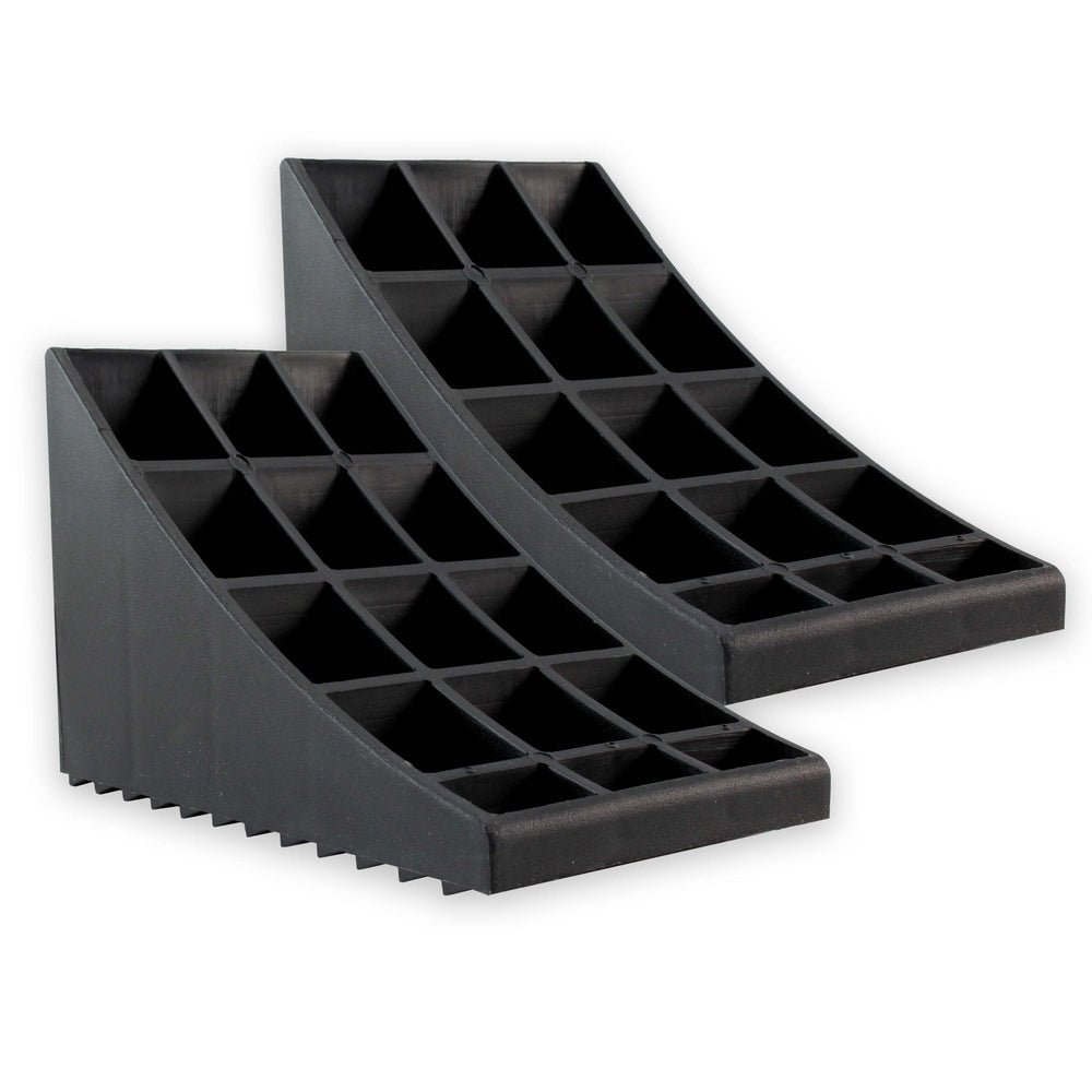 Wheel Chocks with Handle Pair Black