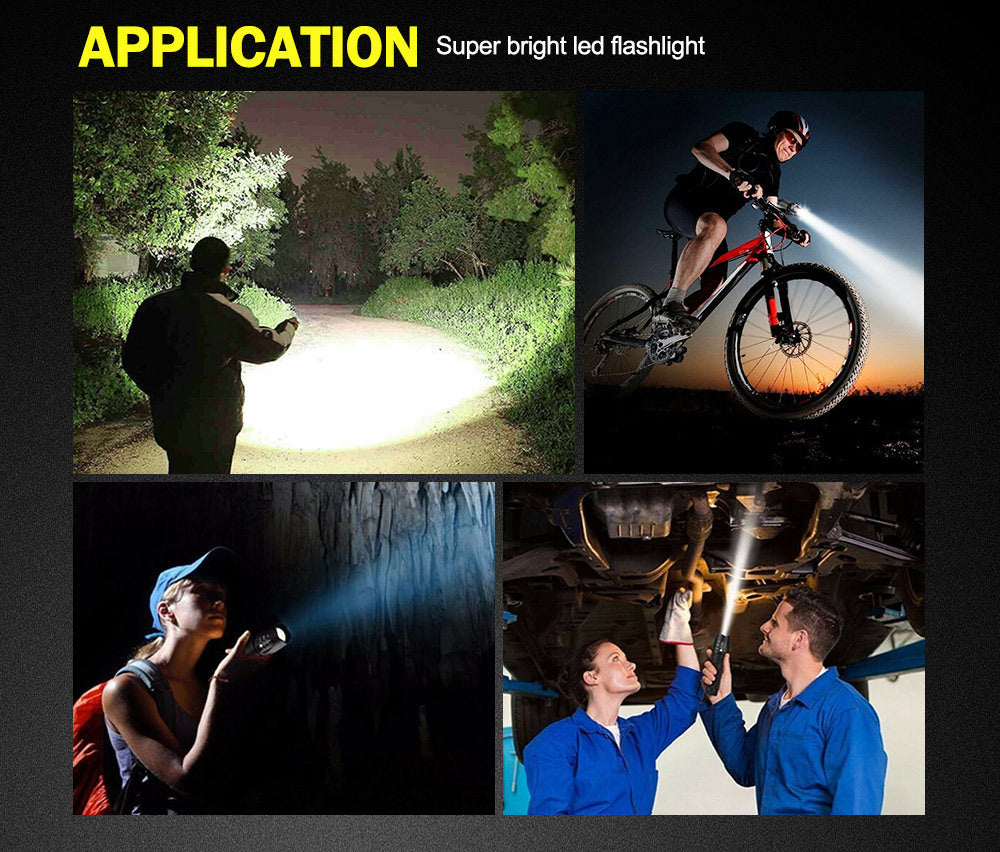 LIGHTFOX LED Tactical Flashlight Torch L2 Chip USB Rechargeable Battery