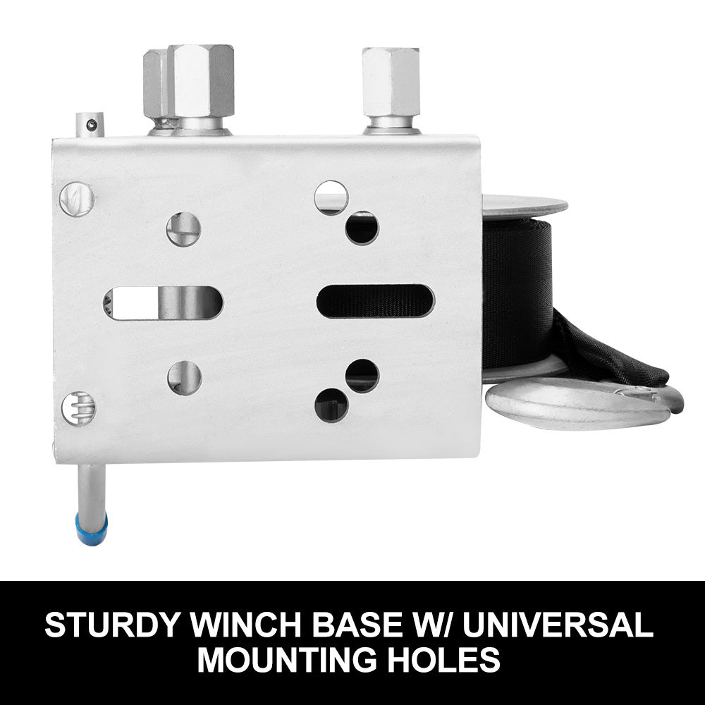 FIERYRED 3000KG/6615LBS Hand Winch 3 Speed Dyneema Webbing Strap Boat Car Marine 4WD 8M