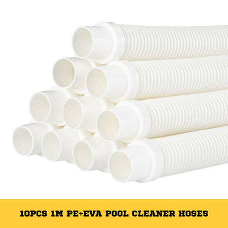 MOBI 10 x 1m Pool Cleaner Hose White Zodiac Baracuda Generic Strong EVA  38mm Diameter