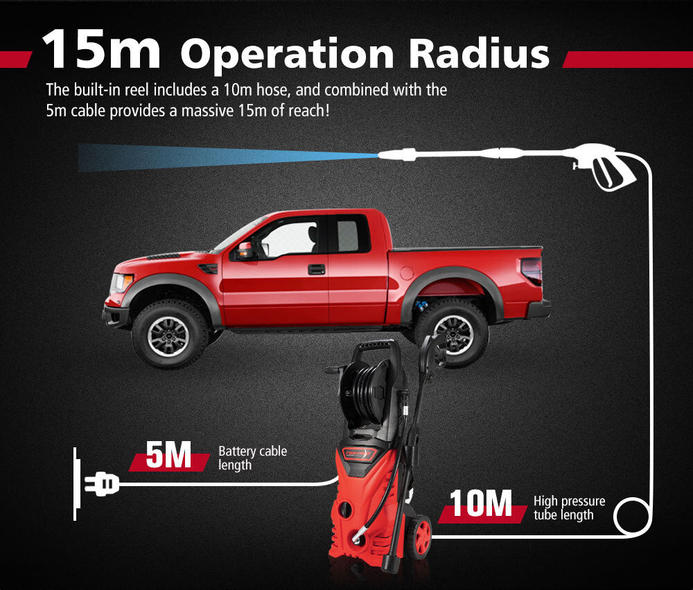 Fieryred High Pressure Washer Cleaner 3500PSI Electric Water Gurney Pump 10M Hose