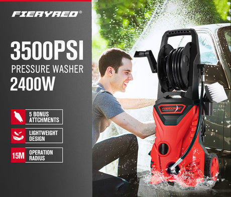 Fieryred High Pressure Washer Cleaner 3500PSI Electric Water Gurney Pump 10M Hose