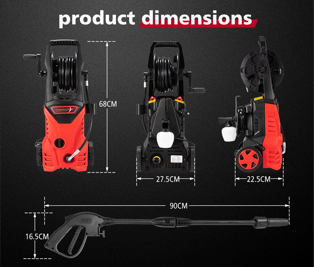 Fieryred High Pressure Washer Cleaner 3500PSI Electric Water Gurney Pump 10M Hose