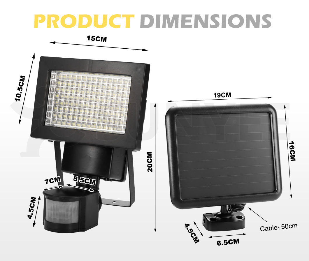MOBI Pair 120 LED Solar Sensor Lights Outdoor Motion Detection Light Security Garden