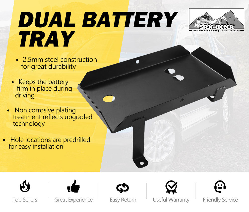 SAN HIMA Dual Battery Tray Fit for TOYOTA HILUX 2005 -2015 DIESEL KUN25 KUN26