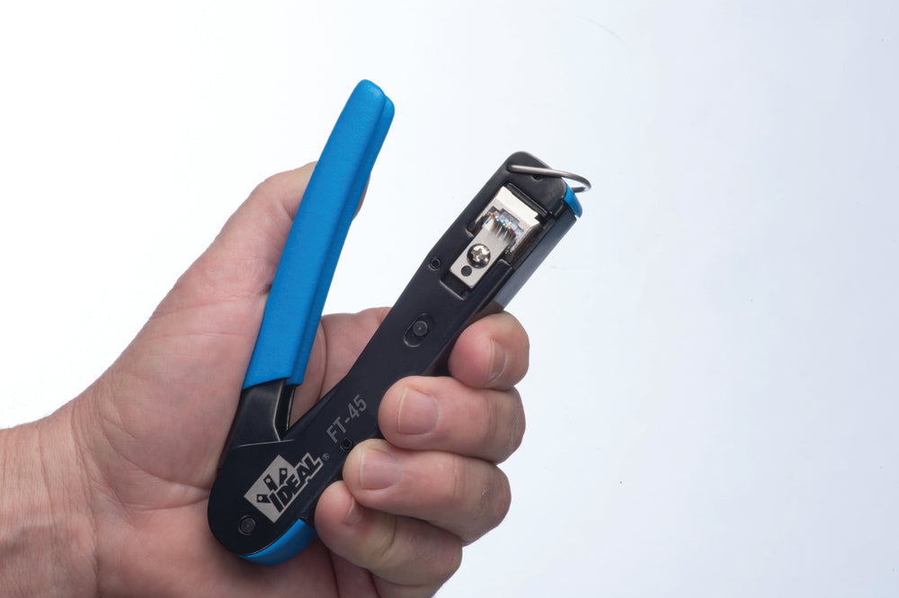 Ideal Electrical FT-45 Feed-Thru Modular Plug Crimp tool for CAT5e and CAT6 RJ-45 connectors