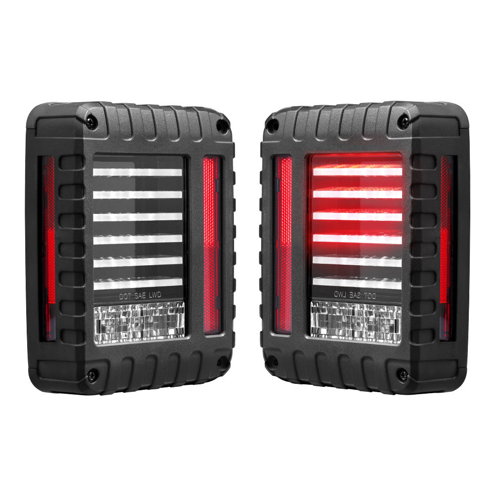 MOBI Pair LED Tail Lights for Jeep Wrangler JK 07-17