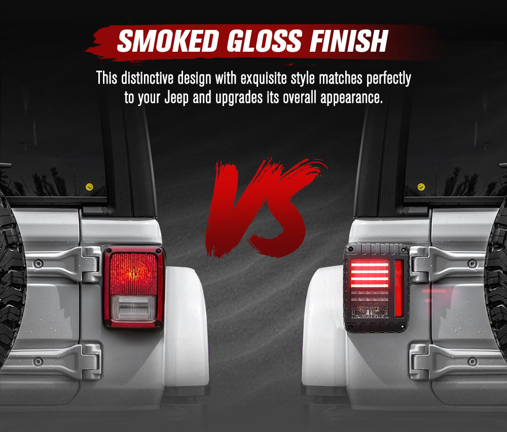 MOBI Pair LED Tail Lights for Jeep Wrangler JK 07-17