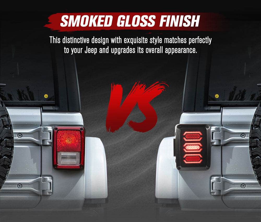 MOBI Pair LED Tail Lights for Jeep Wrangler JK 07-17