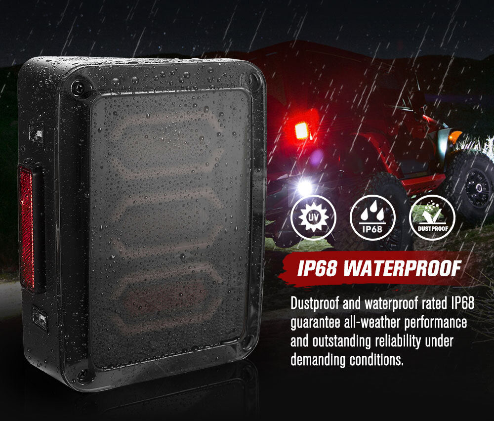 MOBI Pair LED Tail Lights for Jeep Wrangler JK 07-17