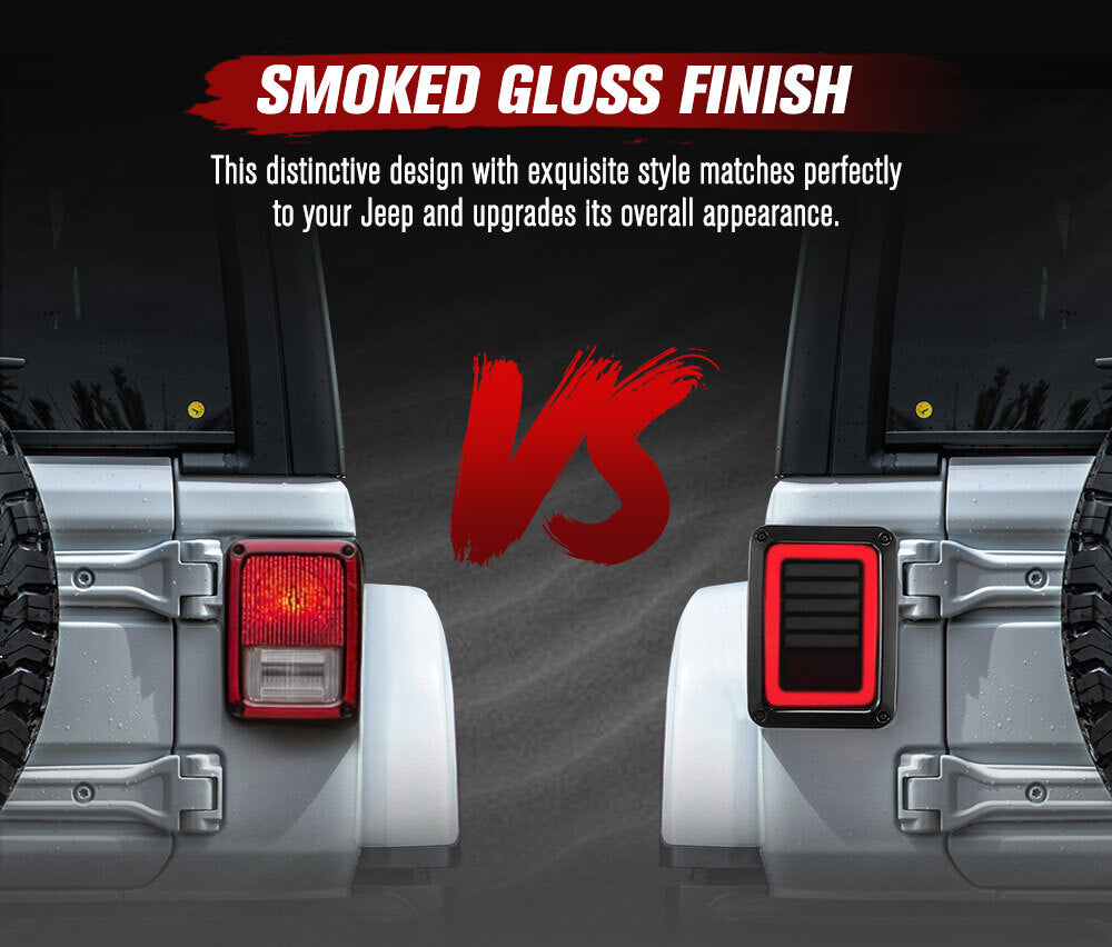 MOBI Pair LED Tail Lights for Jeep Wrangler JK 07-17