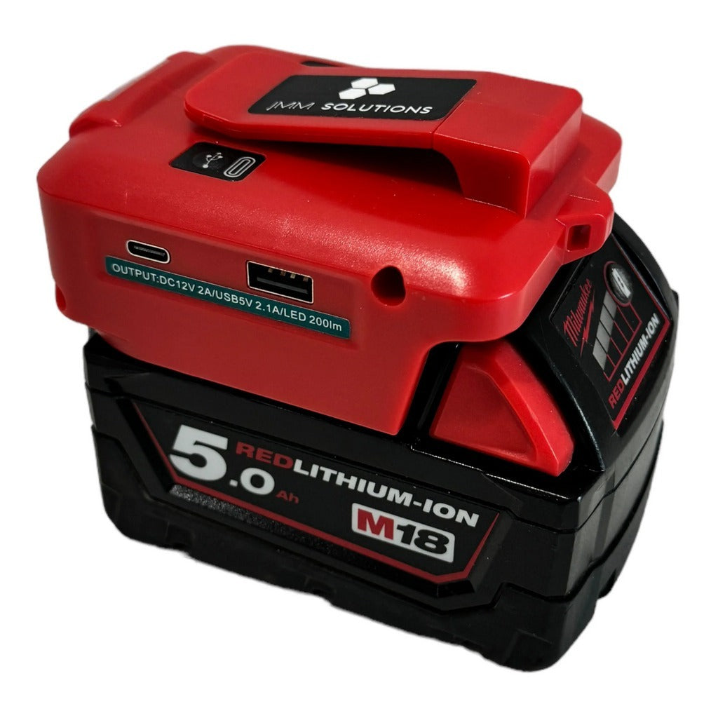 Milwaukee Compatible USB & 12V Charger with LED