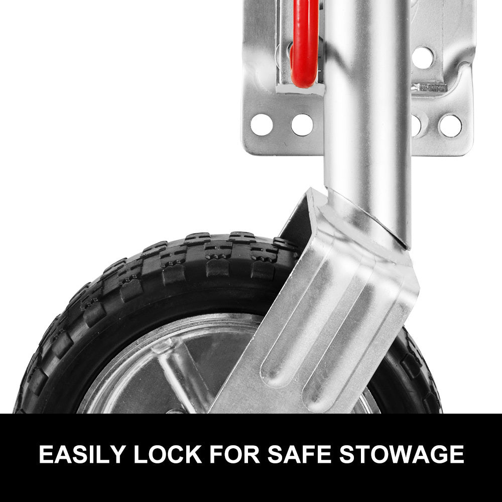 SAN HIMA Jockey Wheel 10" Inch Swing Up Rubber Wheel 1000kg Caravan Boat Trailer
